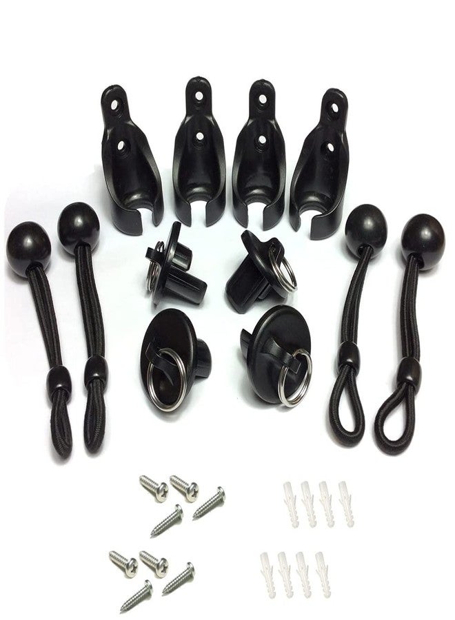 CACELY طقم أغطية طرفية مطاطية سوداء من CACELY Coolaroo لستائر Coolaroo الخارجية اللاسلكية (مجموعة من قطعتين) - Image 1